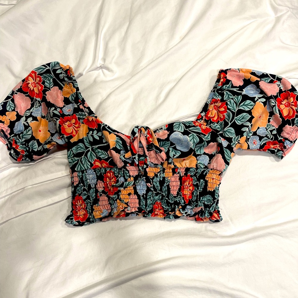 FLORAL SUMMER CROP TOP